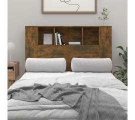 Tăblie de pat cu dulap, stejar fumuriu, 120x18,5x104,5 cm