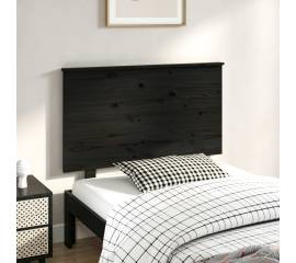 Tăblie de pat, negru, 104x6x82,5 cm, lemn masiv de pin