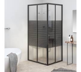 Cabină de duș cu dungi, negru, 90x70x180 cm, esg