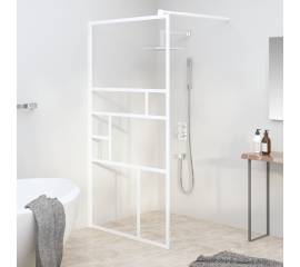 Perete pentru cabină de duș walk-in, alb, 100x195cm, sticlă esg