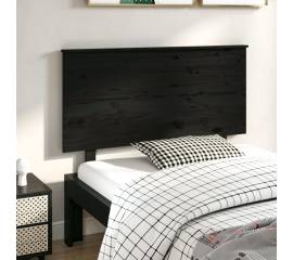 Tăblie de pat, negru, 124x6x82,5 cm, lemn masiv de pin