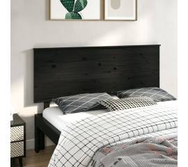 Tăblie de pat, negru, 164x6x82,5 cm, lemn masiv de pin