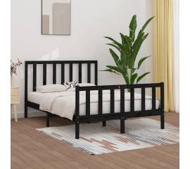 Cadru de pat, negru, 120x200 cm, lemn masiv
