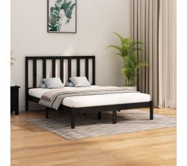 Cadru de pat, negru, 140x200 cm, lemn masiv