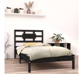 Cadru de pat single 3ft, negru, 90x190 cm, lemn masiv