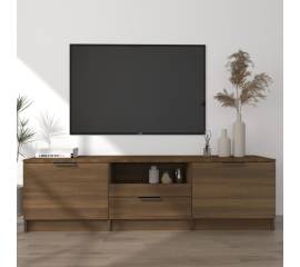 Comodă tv, stejar maro, 140x35x40 cm, lemn prelucrat