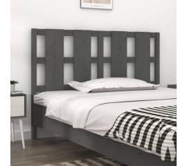 Tăblie de pat, gri, 145,5x4x100 cm, lemn masiv de pin