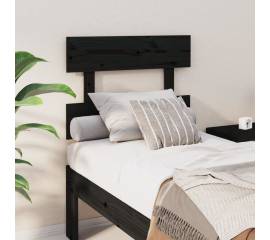 Tăblie de pat, negru, 103,5x3x81 cm, lemn masiv de pin
