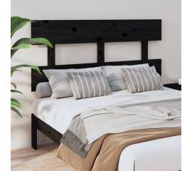 Tăblie de pat, negru, 138x3x81 cm, lemn masiv de pin