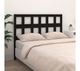 Tăblie de pat, negru, 185,5x4x100 cm, lemn masiv de pin