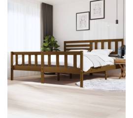 Cadru de pat, maro miere, 200x200 cm, lemn masiv