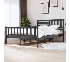 Cadru de pat 5ft king size, gri, 150x200 cm, lemn masiv