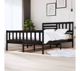 Cadru de pat 5ft king size, negru, 150x200 cm, lemn masiv
