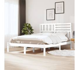 Cadru pat, alb, 140x200 cm,lemn masiv de pin