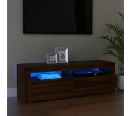 Comodă tv cu lumini led, stejar maro, 120x35x40 cm