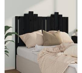 Tăblie de pat, negru, 126x4x110 cm, lemn masiv de pin