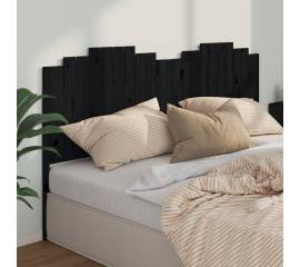 Tăblie de pat, negru, 206x4x110 cm, lemn masiv de pin
