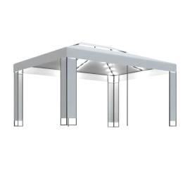 Pavilion cu șir de lumini led, alb, 3x4 m
