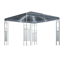 Pavilion cu șir de lumini led, antracit, 300x300cm