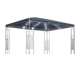 Pavilion cu șir de lumini led, antracit, 400x300 cm