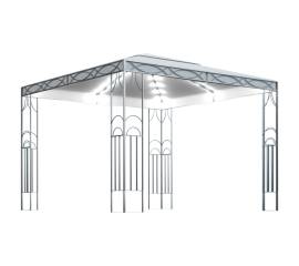 Pavilion cu șir de lumini led, crem, 300x300 cm