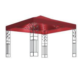 Pavilion cu șir de lumini led, roșu vin, 3x3 m