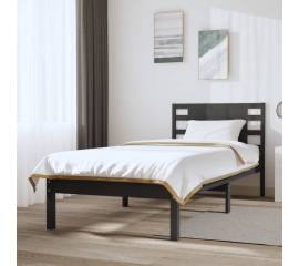 Cadru de pat, gri, 90x200 cm, lemn masiv de pin