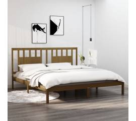 Cadru de pat, maro miere, 200x200 cm, lemn masiv de pin