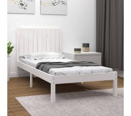 Cadru de pat, alb, 90x200 cm, lemn masiv de pin