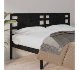Tăblie de pat, negru, 126x4x100 cm, lemn masiv de pin
