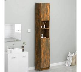 Dulap de baie, stejar fumuriu, 32x25,5x190 cm, lemn prelucrat
