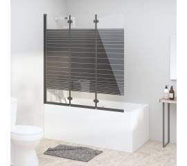 Cabină de duș pliabilă, 3 panouri, negru, 130x130 cm, esg