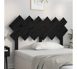 Tăblie de pat, negru, 132x3x81 cm, lemn masiv de pin