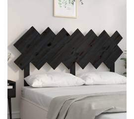 Tăblie de pat, negru, 141x3x80,5 cm, lemn masiv de pin