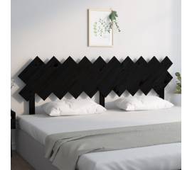 Tăblie de pat, negru, 196x3x80,5 cm, lemn masiv de pin