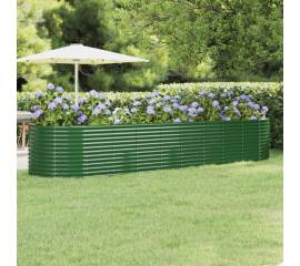 Jardinieră grădină verde 396x100x68cm oțel vopsit electrostatic