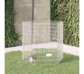 Cușcă pentru iepuri, 6 panouri, 54x100 cm, fier galvanizat