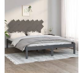 Cadru de pat, gri, 140x190 cm, lemn masiv