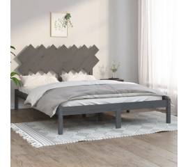 Cadru pat 5ft king size, gri, 150x200 cm, lemn masiv