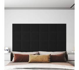 Panouri de perete 12 buc. negru 30x30 cm textil 1,08 m²