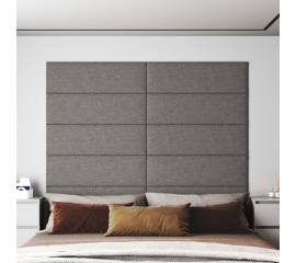 Panouri de perete 12 buc. gri deschis 90x30 cm textil 3,24 m²