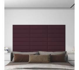 Panouri de perete 12 buc. violet 60x15 cm textil 1,08 m²