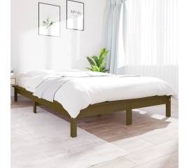 Cadru de pat, maro miere, 140x190 cm, lemn masiv de pin