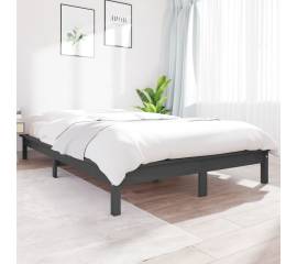 Cadru de pat king size 5ft, gri, 150x200 cm, lemn masiv de pin