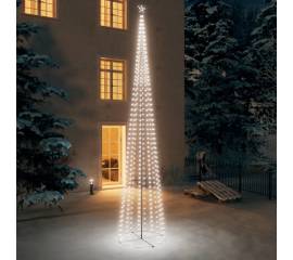 Decorațiune brad crăciun conic 752 led-uri alb rece 160x500 cm