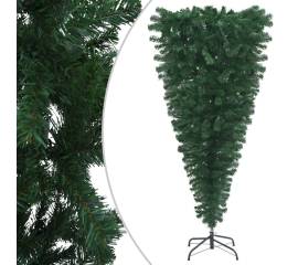 Pom de crăciun artificial inversat, cu suport, verde, 240 cm