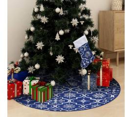Covor fustă de brad crăciun cu șosetă albastru 150 cm țesătură