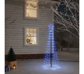 Brad de crăciun, 108 led-uri albastre, 180 cm, cu țăruș,