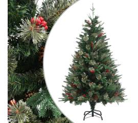 Brad de crăciun cu conuri de pin, verde, 120 cm, pvc&pe