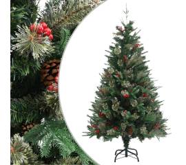 Brad de crăciun cu conuri de pin, verde, 150 cm, pvc&pe